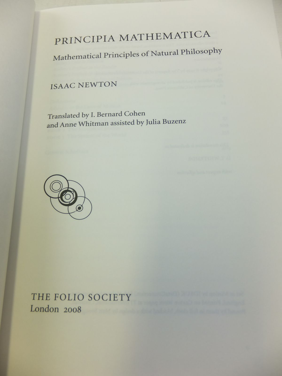 Principia Mathematica 2 Volumes Written By Newton Isaac Cohen I Bernard Stock Code 3342