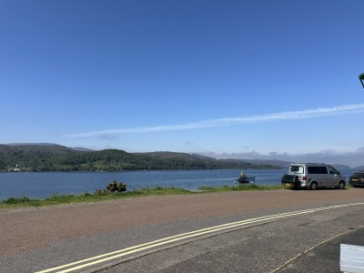 View from Nanny's Cafe in Sheildaig