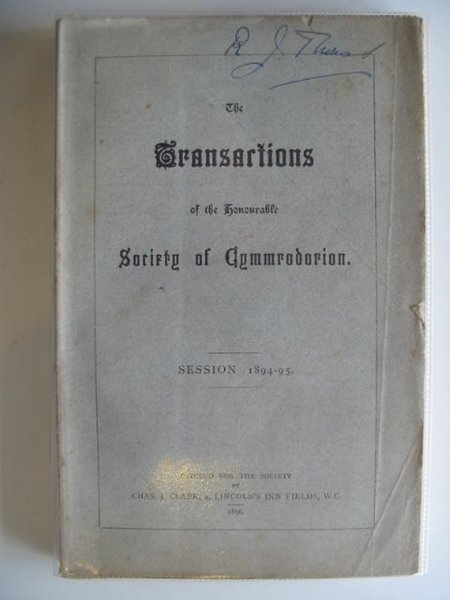 Cover of THE TRANSACTIONS OF THE HONOURABLE SOCIETY OF CYMMRODORION SESSION 1894-95 by 