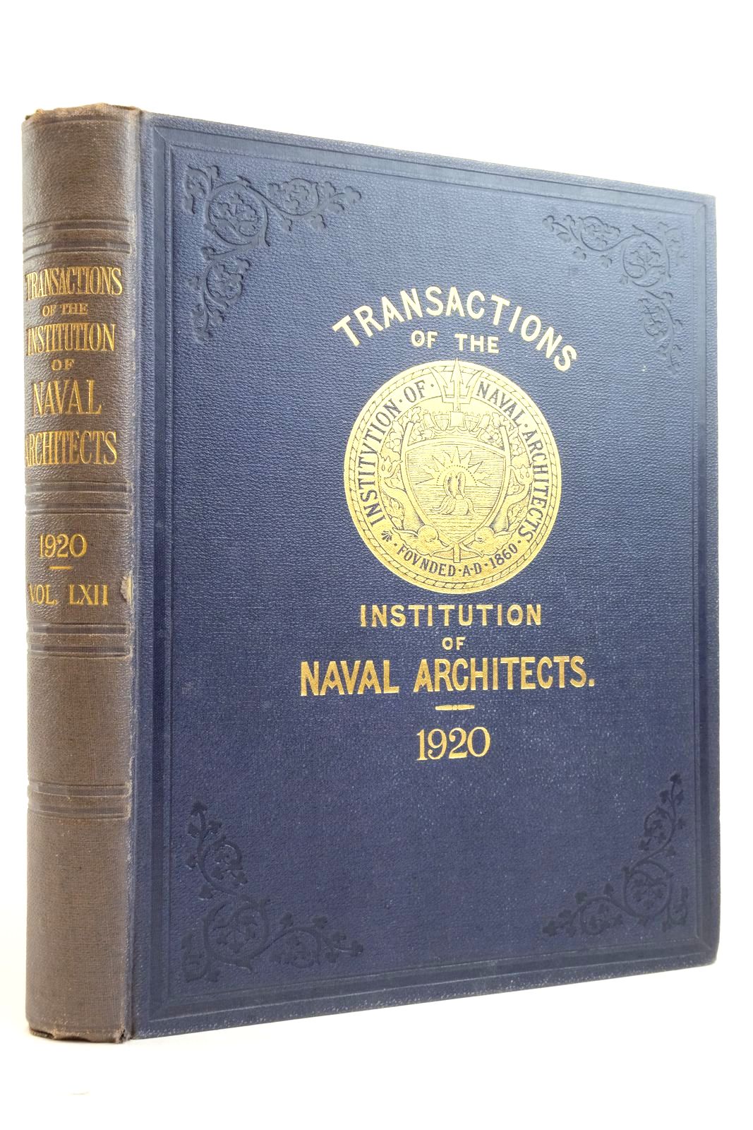 Cover of TRANSACTIONS OF THE INSTITUTION OF NAVAL ARCHITECTS VOLUME LXII by R.W. Dana