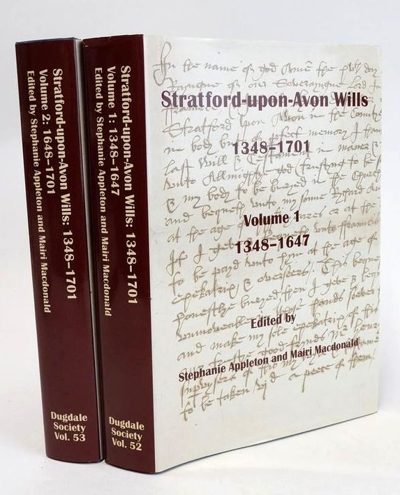 Cover of STRATFORD-UPON-AVON WILLS 1348-1701 (2 VOLUMES) by Stephanie Appleton; Mairi Macdonald
