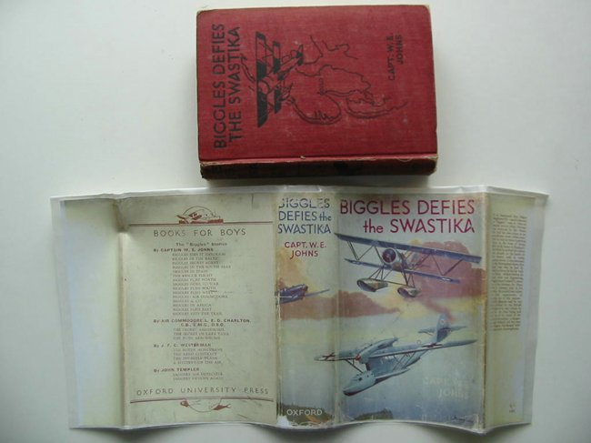 Cover of BIGGLES DEFIES THE SWASTIKA by W.E. Johns