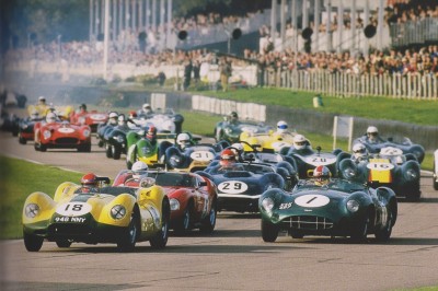 Tiff Needell leads Later-1950 Sports Car Race