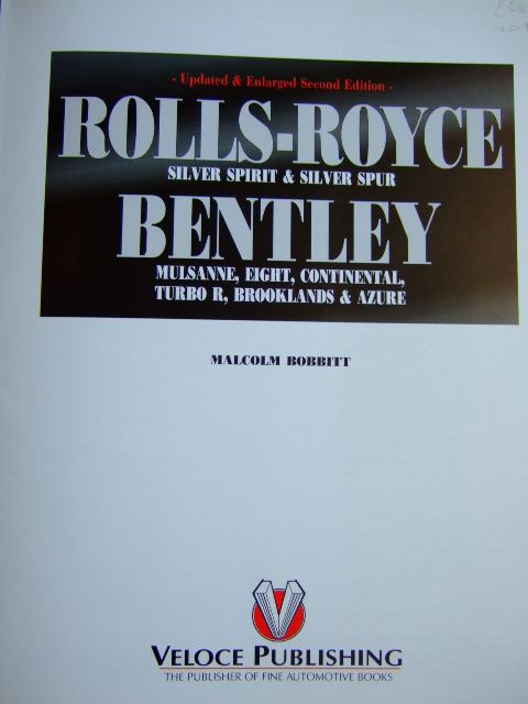 Photo of ROLLS-ROYCE BENTLEY written by Bobbitt, Betty published by Veloce Publishing Plc. (STOCK CODE: 1204720)  for sale by Stella & Rose's Books