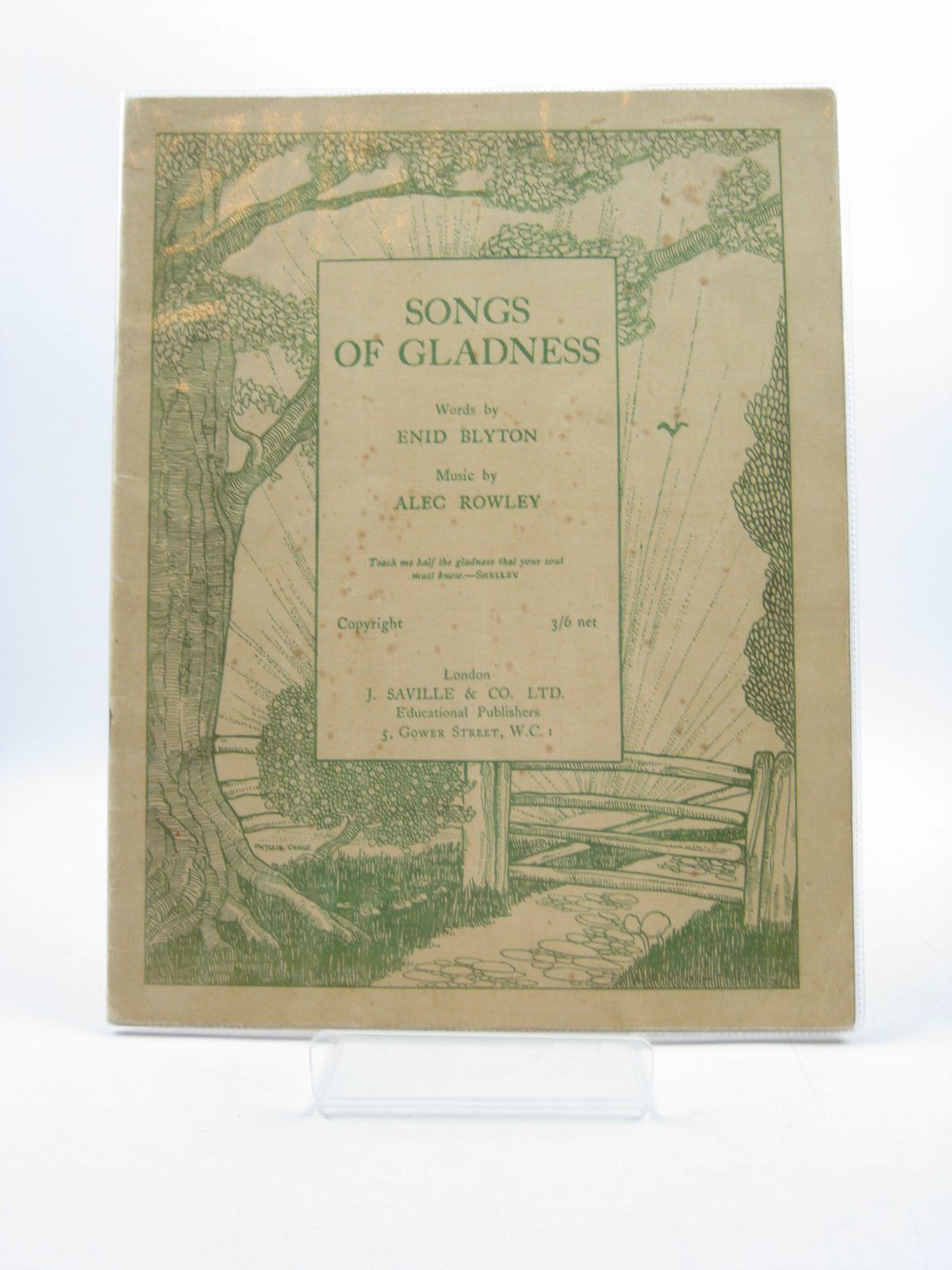 Photo of SONGS OF GLADNESS written by Blyton, Enid Rowley, Alec published by J. Saville &amp; Co. Ltd. (STOCK CODE: 1313997)  for sale by Stella & Rose's Books