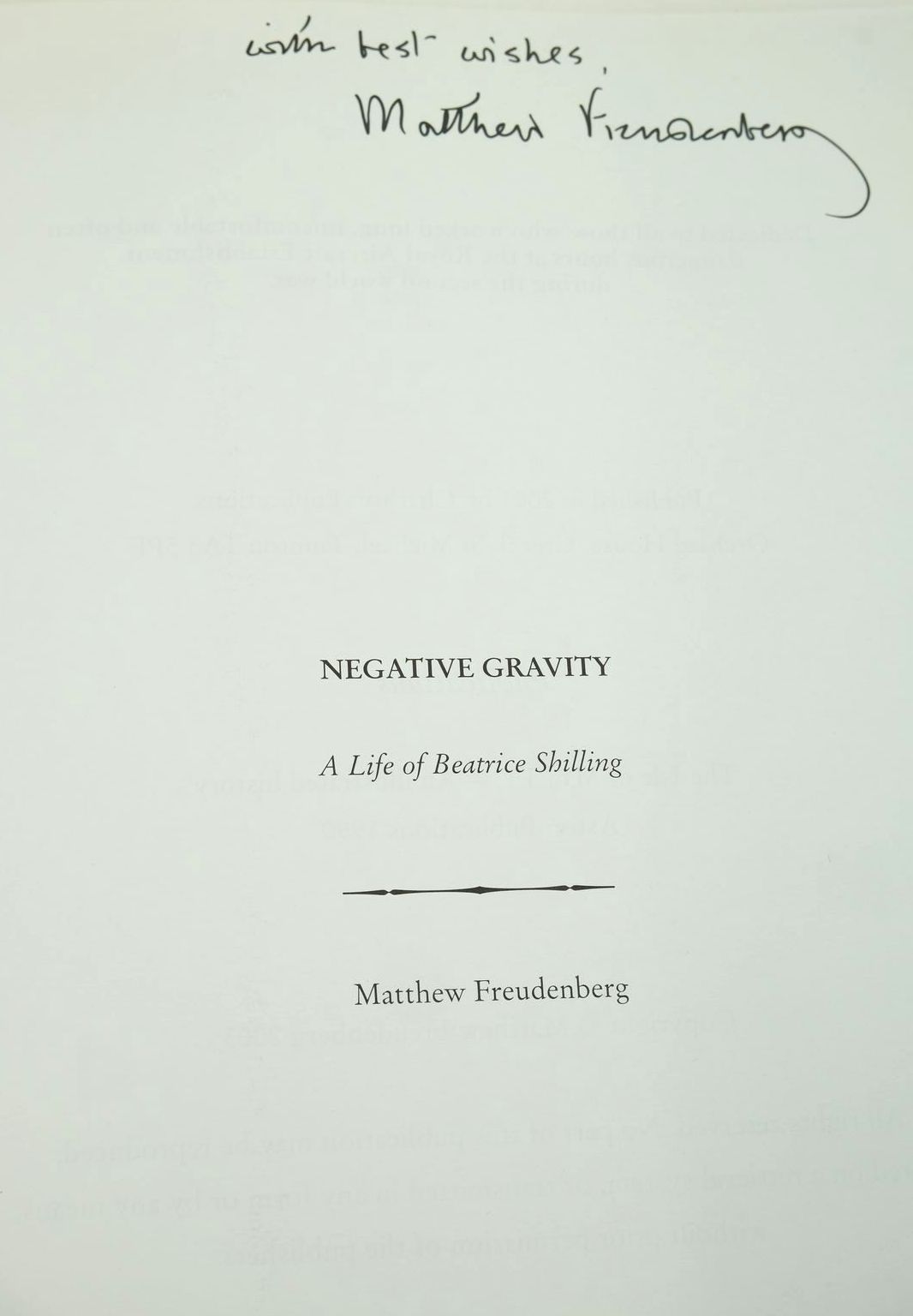 Stella Rose s Books NEGATIVE GRAVITY A LIFE OF BEATRICE