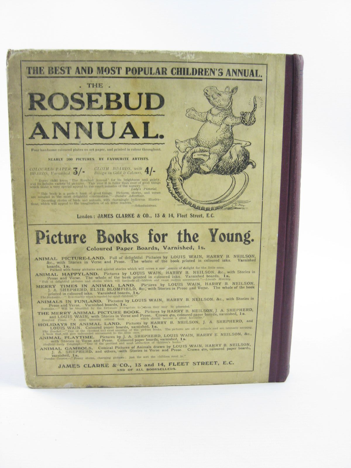 Photo of THE ROSEBUD ANNUAL 1917 illustrated by Wain, Louis
Blomfield, E.
Sidney, G
et al.,  published by James Clarke & Co. (STOCK CODE: 1501369)  for sale by Stella & Rose's Books