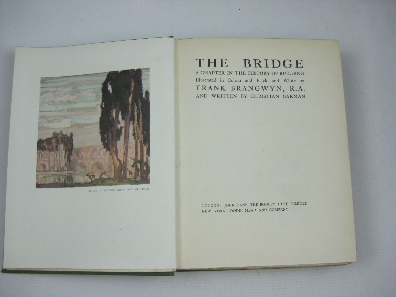 Photo of THE BRIDGE written by Barman, Christian illustrated by Brangwyn, Frank published by John Lane The Bodley Head Limited (STOCK CODE: 1504503)  for sale by Stella & Rose's Books