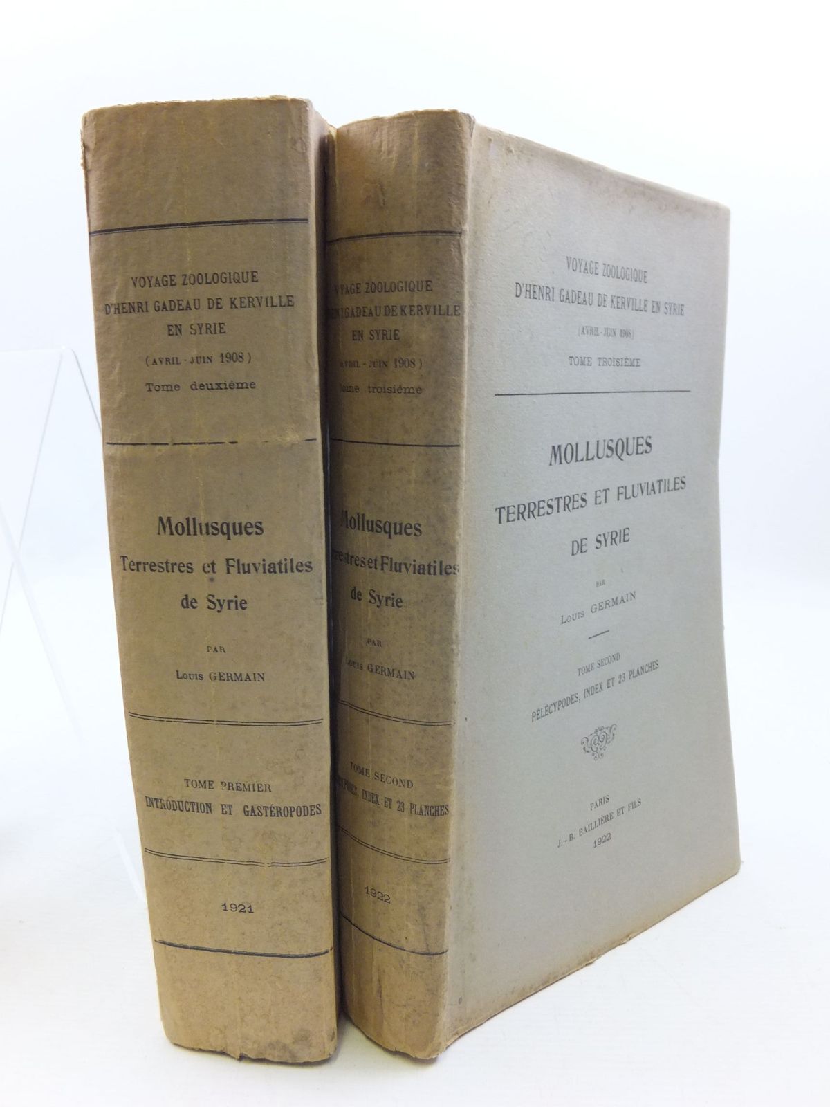 Photo of MOLLUSQUES TERRESTRES ET FLUVIATILES DE SYRIE (2 VOLUMES) written by German, Louis published by J. - B. Balliere Et Fils (STOCK CODE: 1708157)  for sale by Stella & Rose's Books