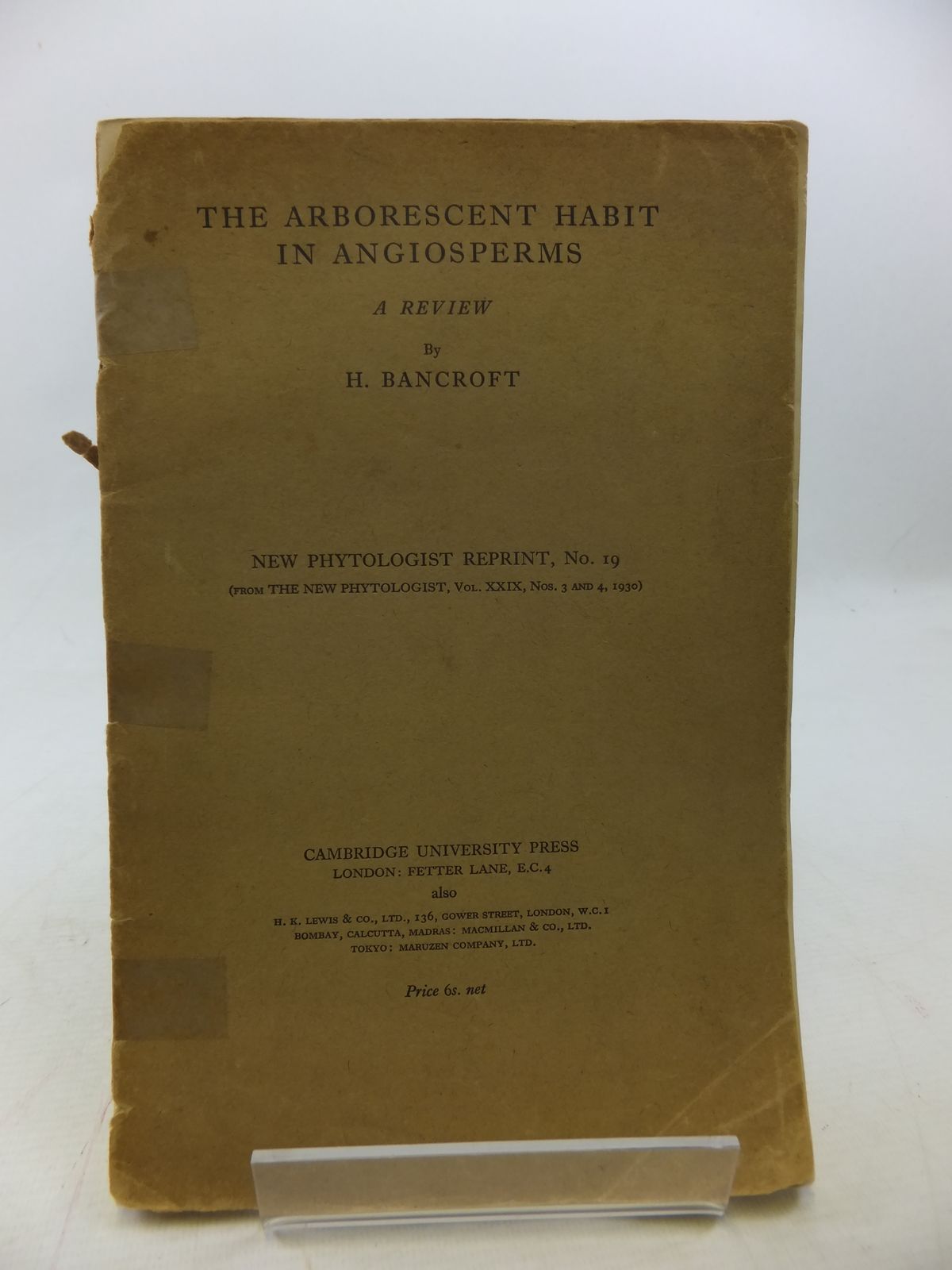 Photo of THE ARBORESCENT HABIT IN ANGIOSPERMS: A REVIEW written by Bancroft, H. published by Cambridge University Press (STOCK CODE: 1809063)  for sale by Stella & Rose's Books