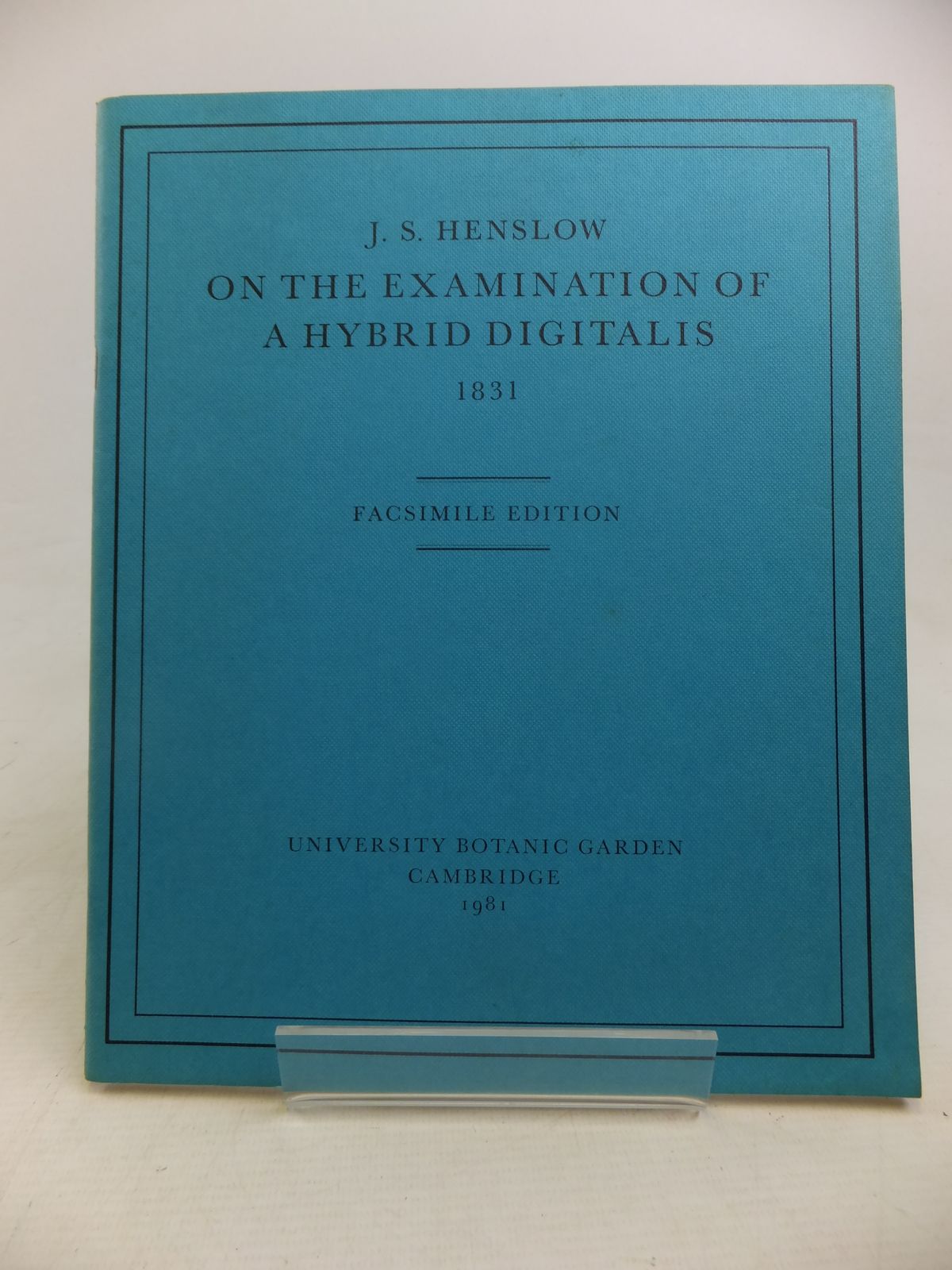 Photo of ON THE EXAMINATION OF A HYBRID DIGITALIS 1831 written by Henslow, J.S. Walters, S.M. Heywood, V.H. published by University Botanic Garden Cambridge (STOCK CODE: 1810912)  for sale by Stella & Rose's Books