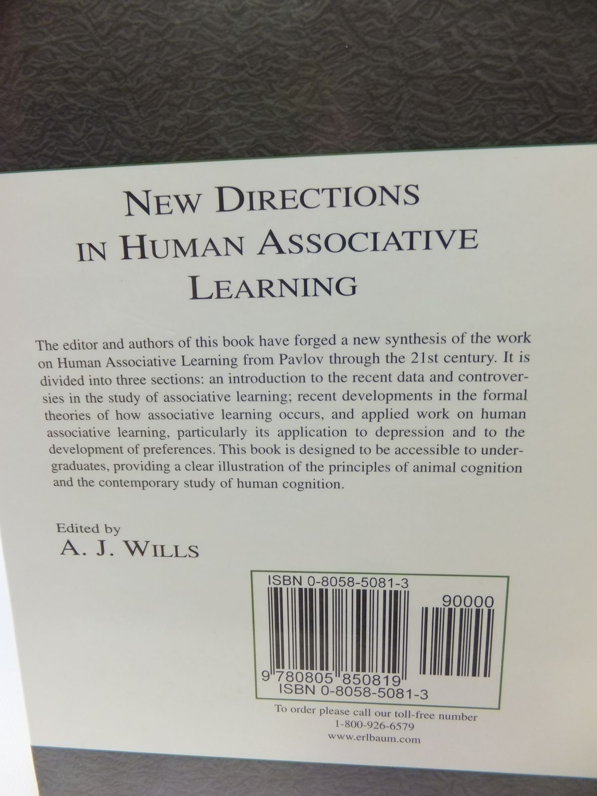 Photo of NEW DIRECTIONS IN HUMAN ASSOCIATIVE LEARNING written by Wills, A.J. published by Lawrence Erlbaum (STOCK CODE: 1811899)  for sale by Stella & Rose's Books