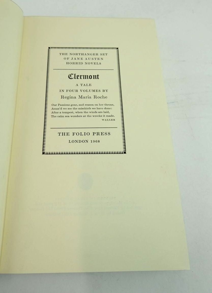 Photo of CLERMONT written by Roche, Regina Maria
Varma, Devendra P. published by Folio Press (STOCK CODE: 1821353)  for sale by Stella & Rose's Books
