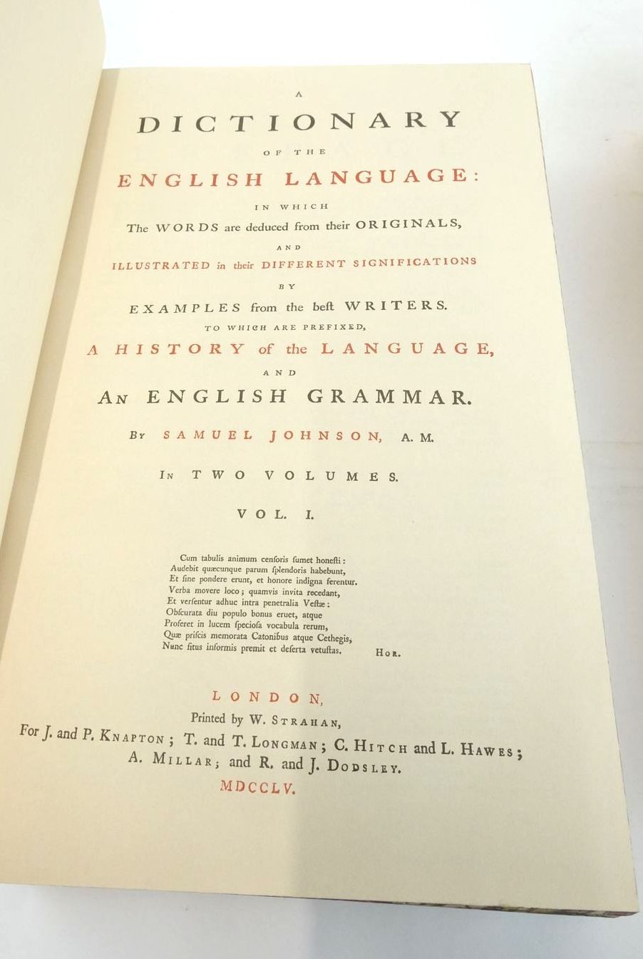 Photo of A DICTIONARY OF THE ENGLISH LANGUAGE (2 VOLUMES) written by Johnson, Samuel published by Folio Society (STOCK CODE: 1823321)  for sale by Stella & Rose's Books