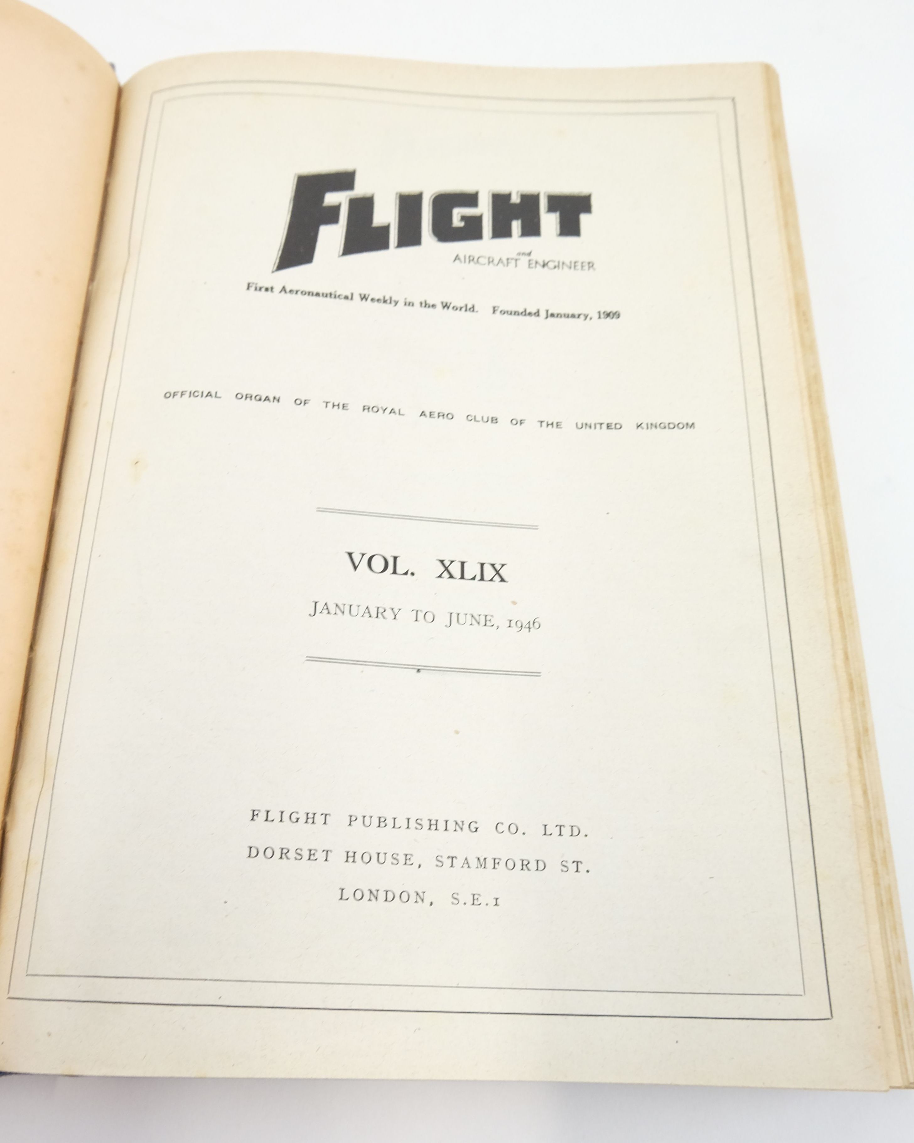 Photo of FLIGHT AND AIRCRAFT ENGINEER VOL. XLIX published by Flight Publishing Co. Ltd (STOCK CODE: 1824290)  for sale by Stella & Rose's Books