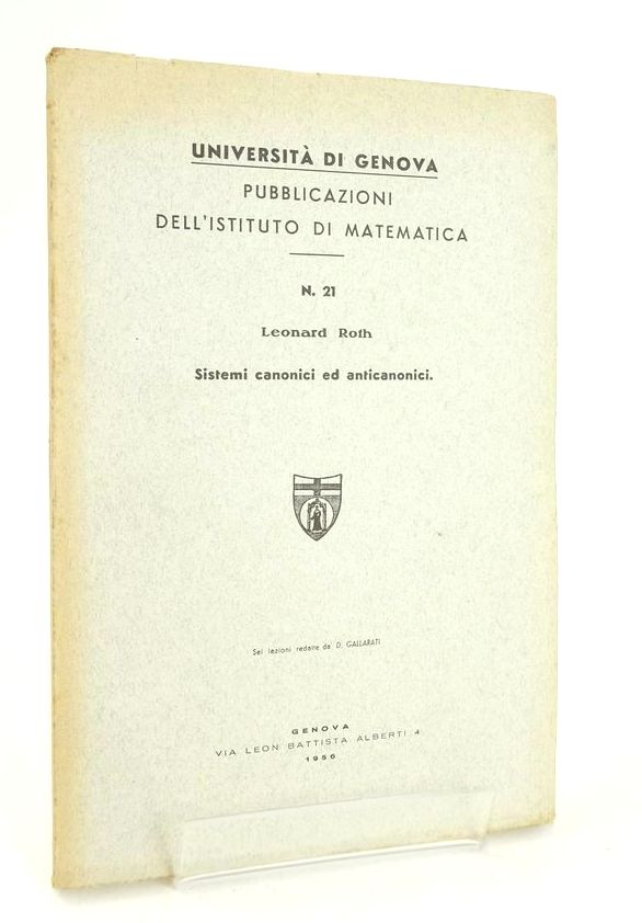 Photo of SISTEMI CANONICI ED ANTICANONICI written by Roth, Leonard published by Edizioni Scientifiche Genova (STOCK CODE: 1826117)  for sale by Stella & Rose's Books
