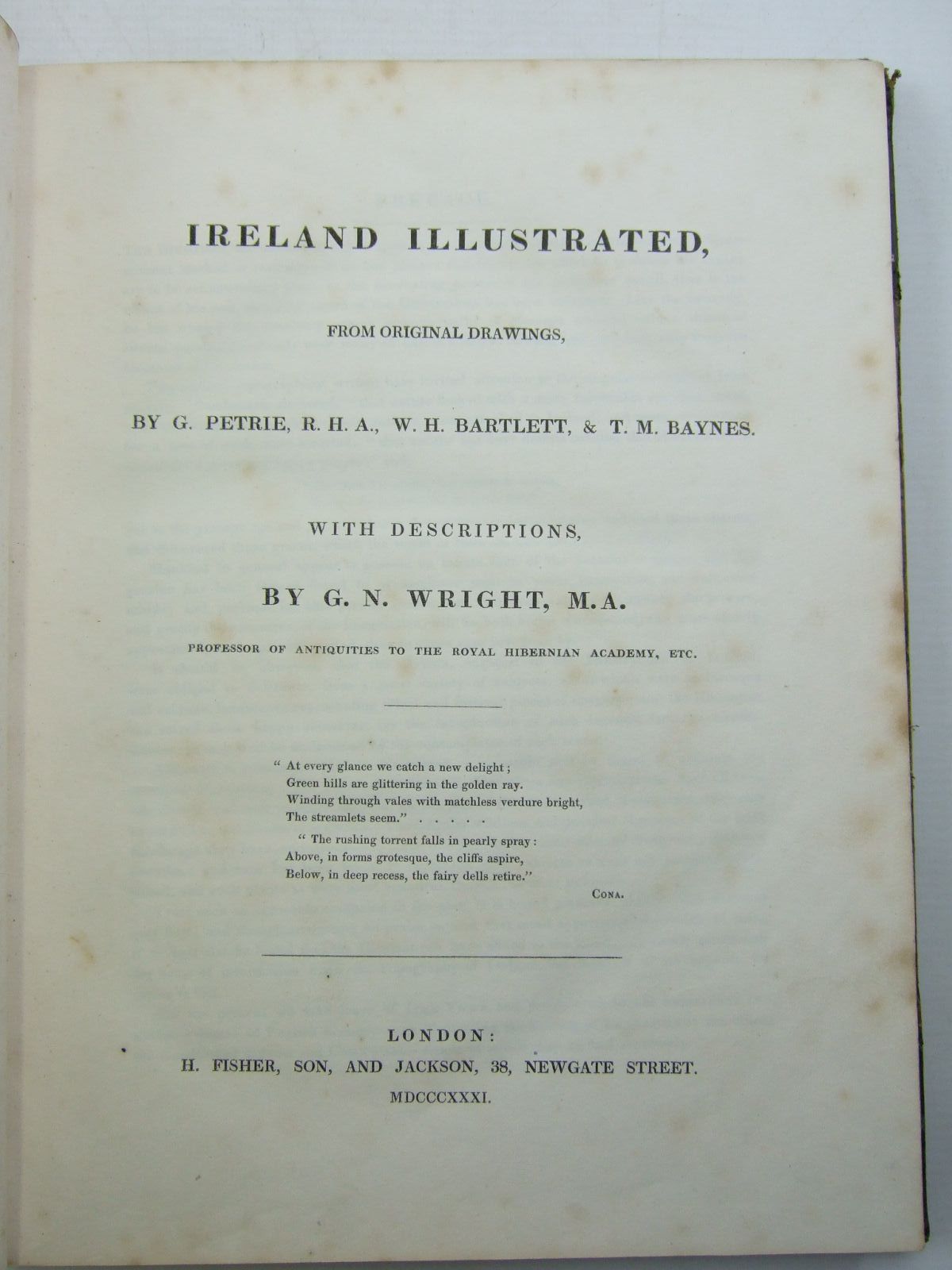 Photo of IRELAND ILLUSTRATED IN A SERIES OF VIEWS written by Wright, G.N. illustrated by Petrie, G.
Bartlett, W.H.
Baynes, T.M. published by H. Fisher, Son And Jackson (STOCK CODE: 2109692)  for sale by Stella & Rose's Books