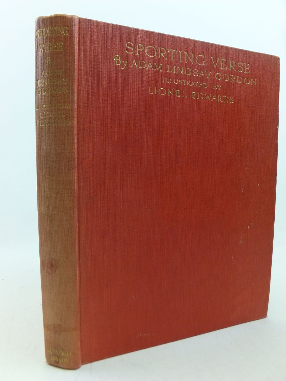 Photo of SPORTING VERSE written by Gordon, Adam Lindsay illustrated by Edwards, Lionel published by Constable &amp; Co. Ltd. (STOCK CODE: 2113378)  for sale by Stella & Rose's Books