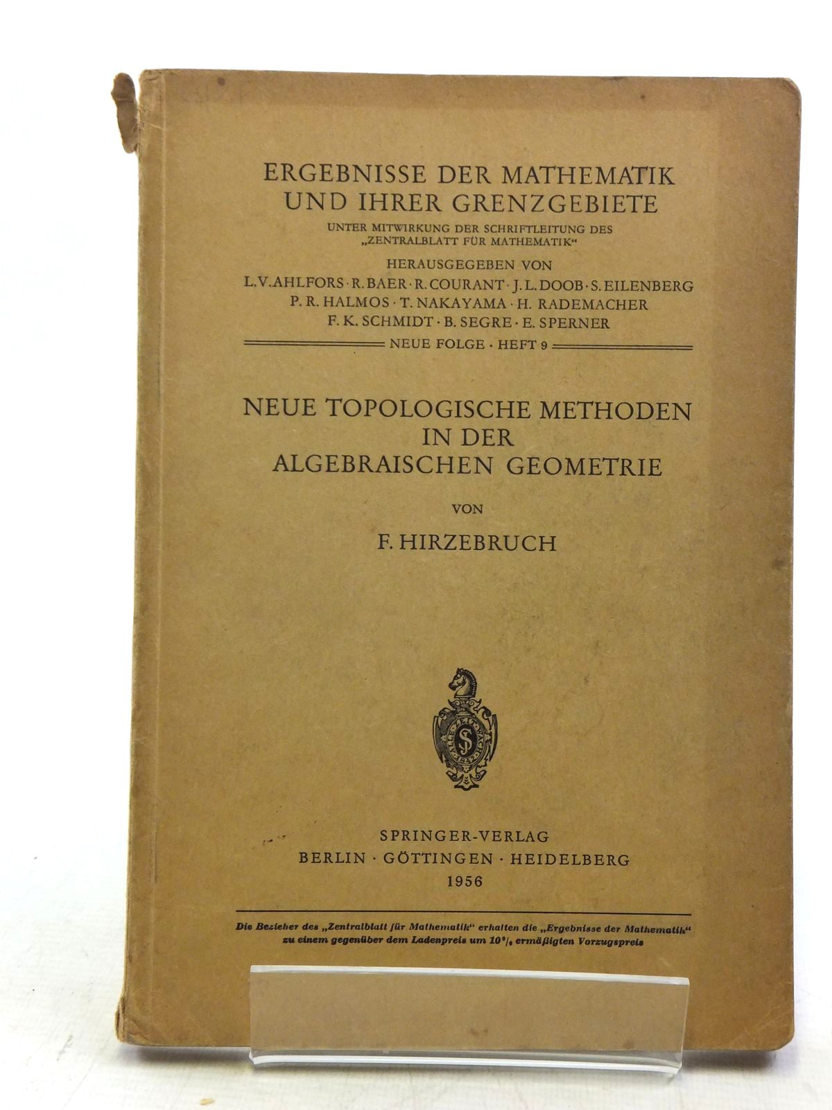 Photo of NEUE TOPOLOGISCHE METHODEN IN DER ALGEBRAISCHEN GEOMETRIE written by Hirzebruch, F. published by Springer-Verlag (STOCK CODE: 2120118)  for sale by Stella & Rose's Books