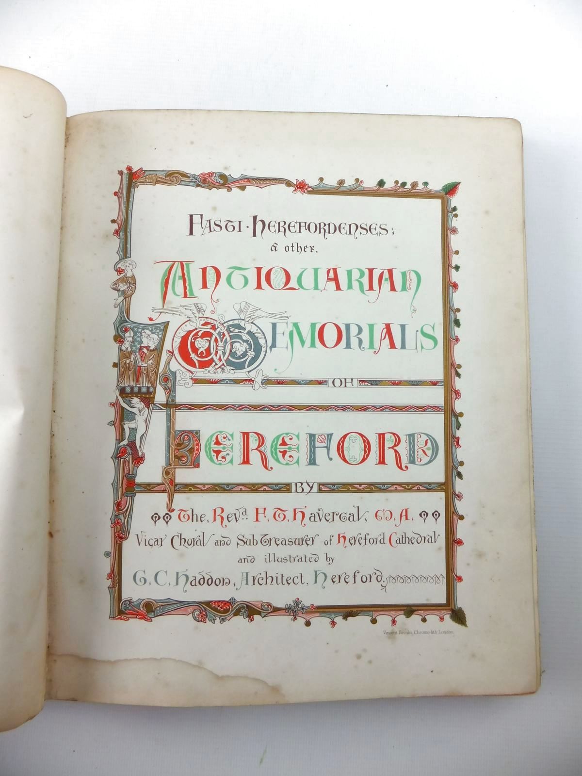 Photo of FASTI HEREFORDENSES AND OTHER ANTIQUARIAN MEMORIALS OF HEREFORD written by Havergal, Francis T. illustrated by Haddon, G.C. (STOCK CODE: 2123314)  for sale by Stella & Rose's Books