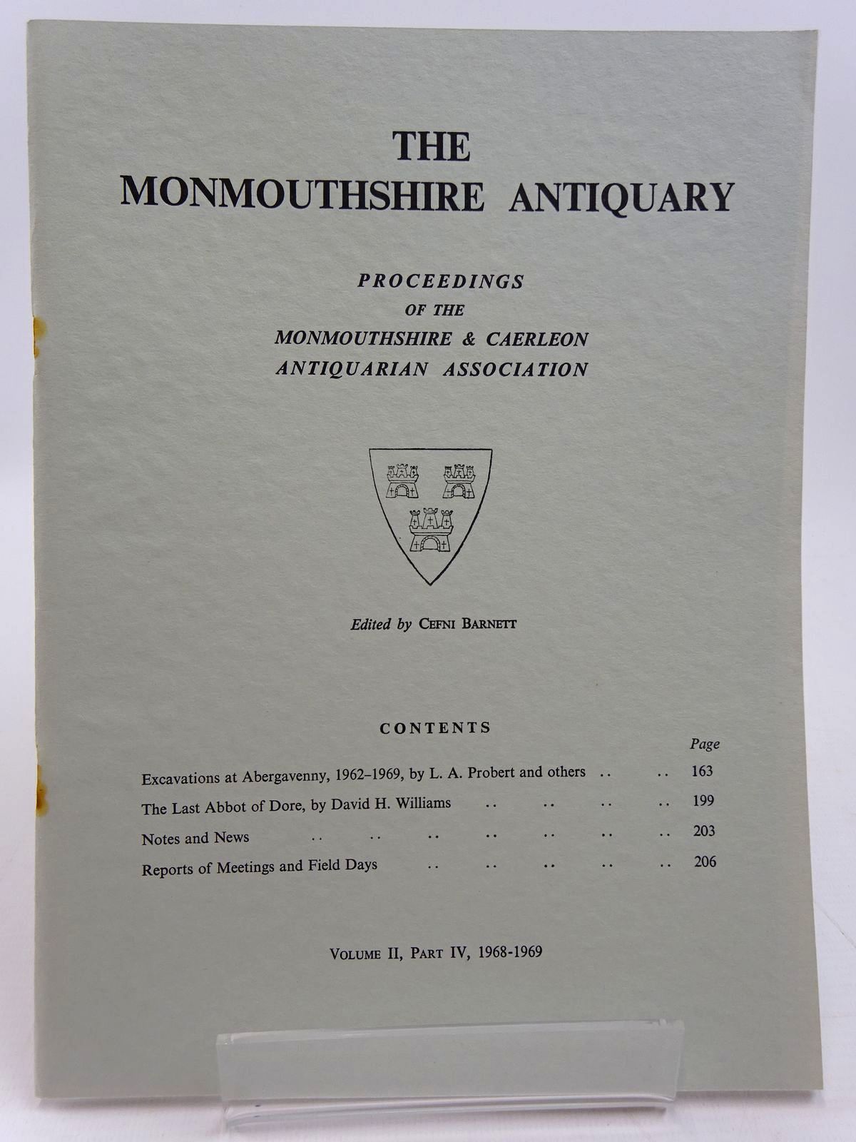 Photo of THE MONMOUTHSHIRE ANTIQUARY VOLUME II, PART IV, 1968-1969 written by Barnett, Cefni published by Monmouthshire &amp; Caerleon Antiquarian Association (STOCK CODE: 2130963)  for sale by Stella & Rose's Books