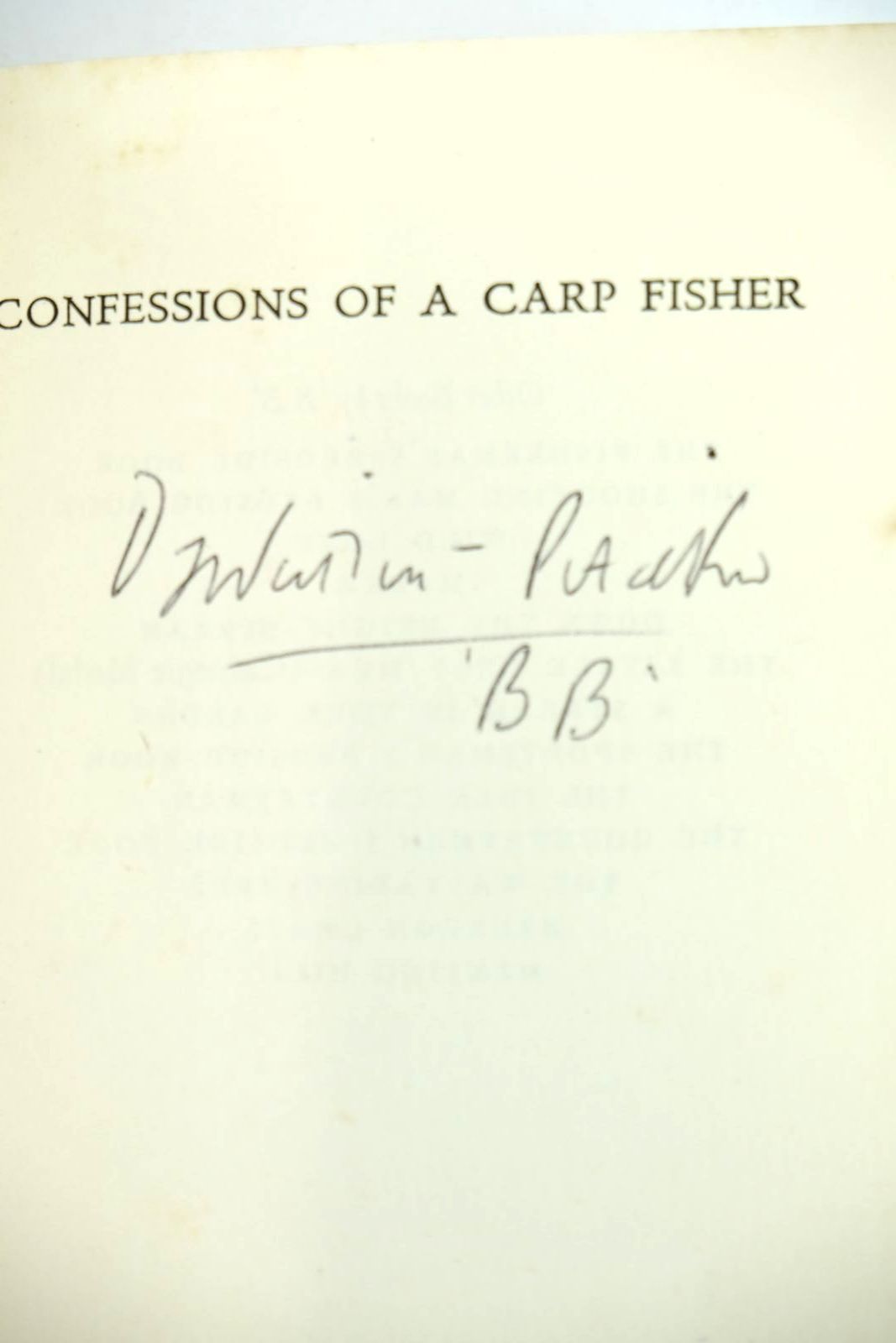 Photo of CONFESSIONS OF A CARP FISHER written by BB, illustrated by BB, published by Eyre & Spottiswoode (STOCK CODE: 2132692)  for sale by Stella & Rose's Books