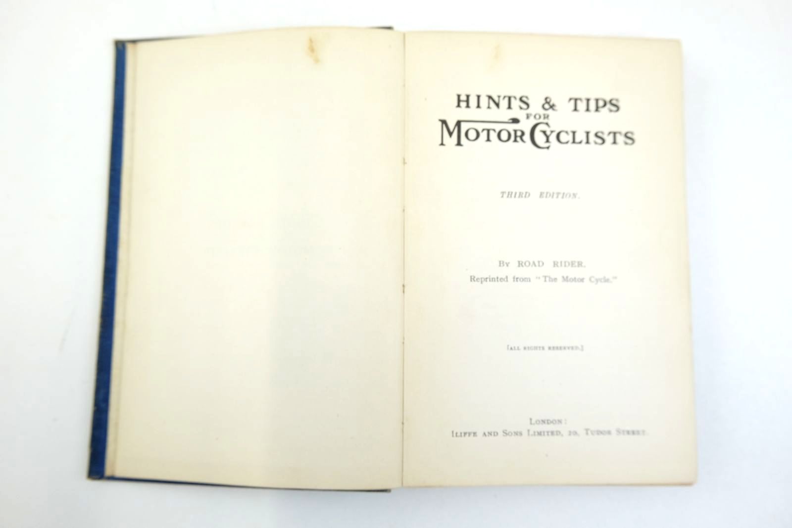 Photo of HINTS & TIPS FOR MOTOR CYCLISTS published by Iliffe & Sons Limited (STOCK CODE: 2133361)  for sale by Stella & Rose's Books