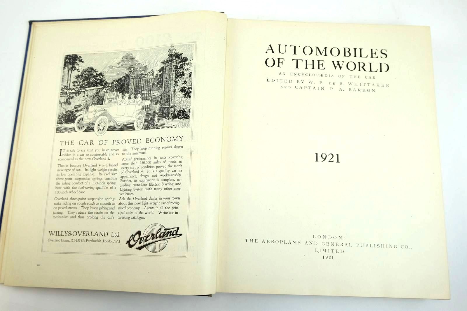 Photo of AUTOMOBILES OF THE WORLD: AN ENCYCLOPAEDIA OF THE CAR 1921 written by De B. Whittaker, W.E.
Barron, P.A. published by The Aeroplane And General Publishing Co. Limited (STOCK CODE: 2133936)  for sale by Stella & Rose's Books