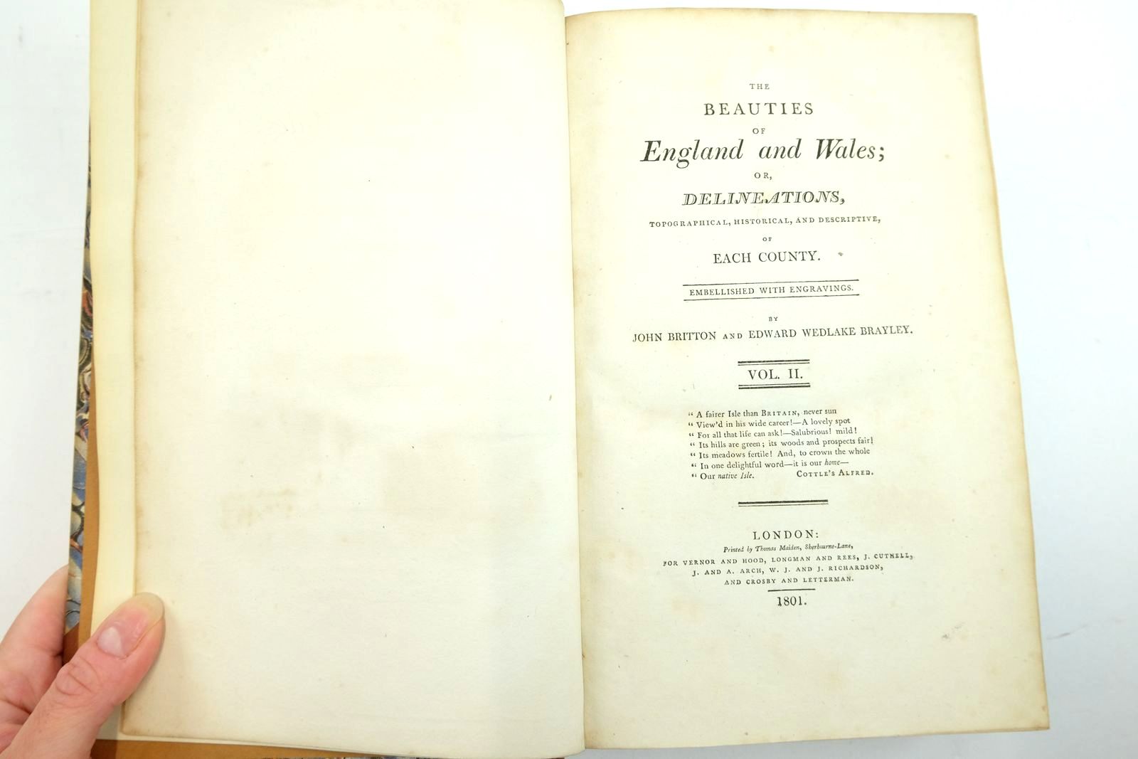 Photo of THE BEAUTIES OF ENGLAND AND WALES VOL II written by Britton, John
Brayley, Edward Wedlake published by Vernor & Hood (STOCK CODE: 2134495)  for sale by Stella & Rose's Books