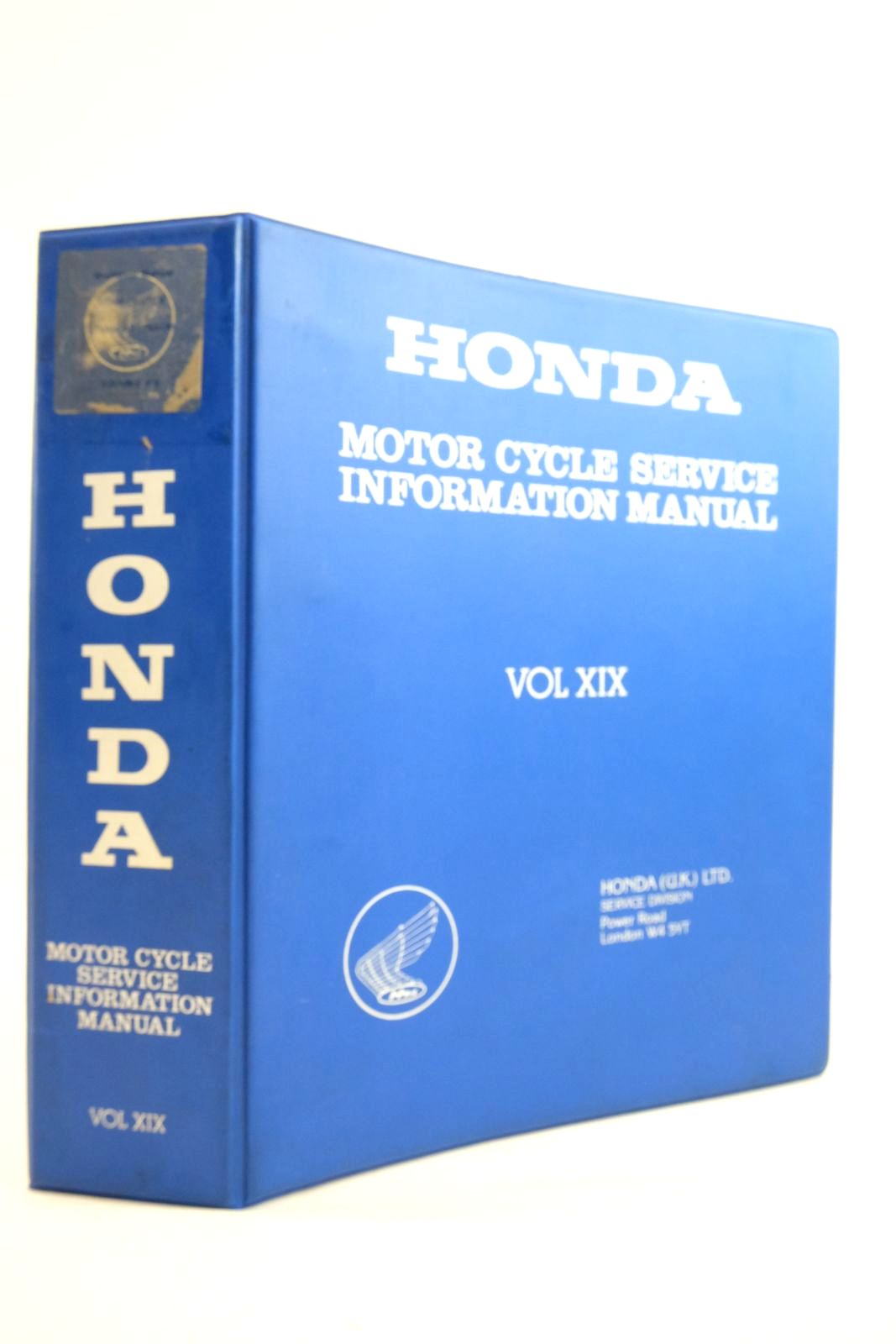 Photo of HONDA MOTOR CYCLE SERVICE INFORMATION MANUAL VOLUME XIX published by Honda (u.K.) Ltd. (STOCK CODE: 2134577)  for sale by Stella & Rose's Books