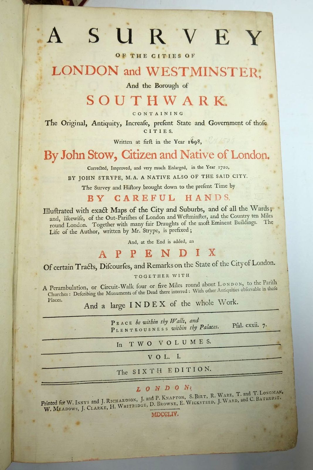 Photo of A SURVEY OF THE CITIES OF LONDON AND WESTMINSTER, AND THE BOROUGH OF SOUTHWARK (2 VOLUMES) written by Stow, John
Strype, John published by W. Innys And J. Richardson (STOCK CODE: 2134858)  for sale by Stella & Rose's Books