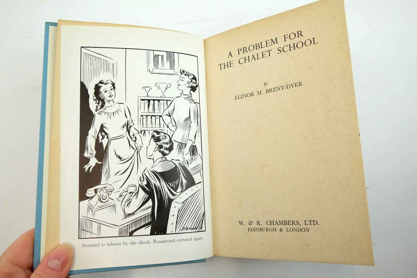 Photo of A PROBLEM FOR THE CHALET SCHOOL written by Brent-Dyer, Elinor M. illustrated by Brook, D. published by W. & R. Chambers Limited (STOCK CODE: 2135230)  for sale by Stella & Rose's Books