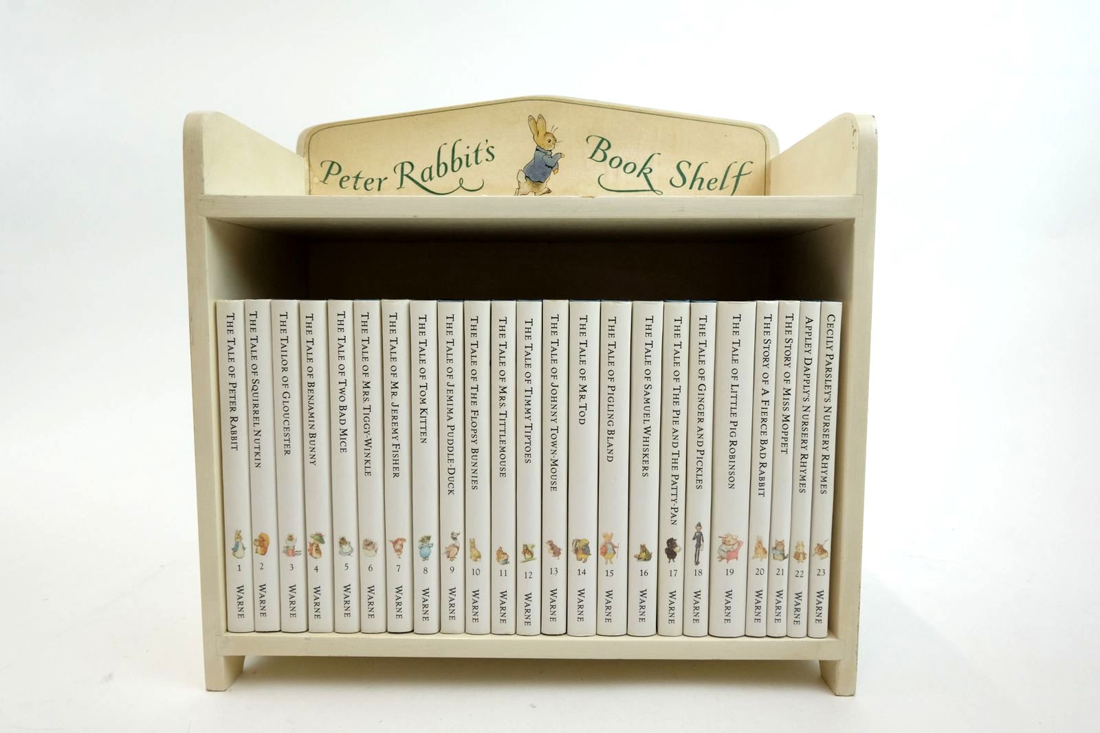 Photo of PETER RABBIT'S BOOK SHELF (COMPLETE SET OF THE TALES WITH BOOKSHELF) written by Potter, Beatrix illustrated by Potter, Beatrix published by The Penguin Group, Frederick Warne (STOCK CODE: 2137062)  for sale by Stella & Rose's Books