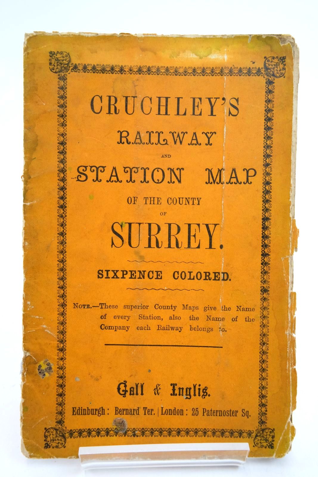 Photo of CRUCHLEY'S RAILWAY AND STATION MAP OF THE COUNTY OF SURREY- Stock Number: 2137679