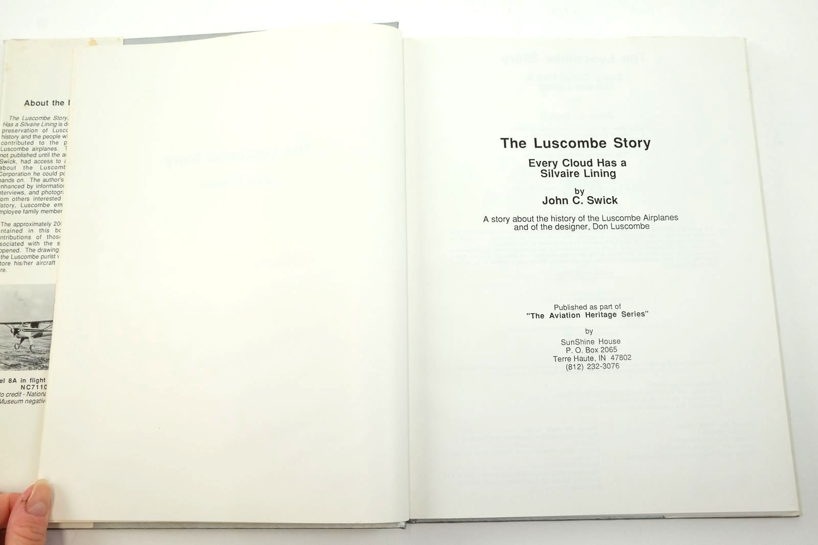 Photo of THE LUSCOMBE STORY: EVERY CLOUD HAS A SILVAIRE LINING written by Swick, John C. published by Sunshine House, Inc. (STOCK CODE: 2138498)  for sale by Stella & Rose's Books
