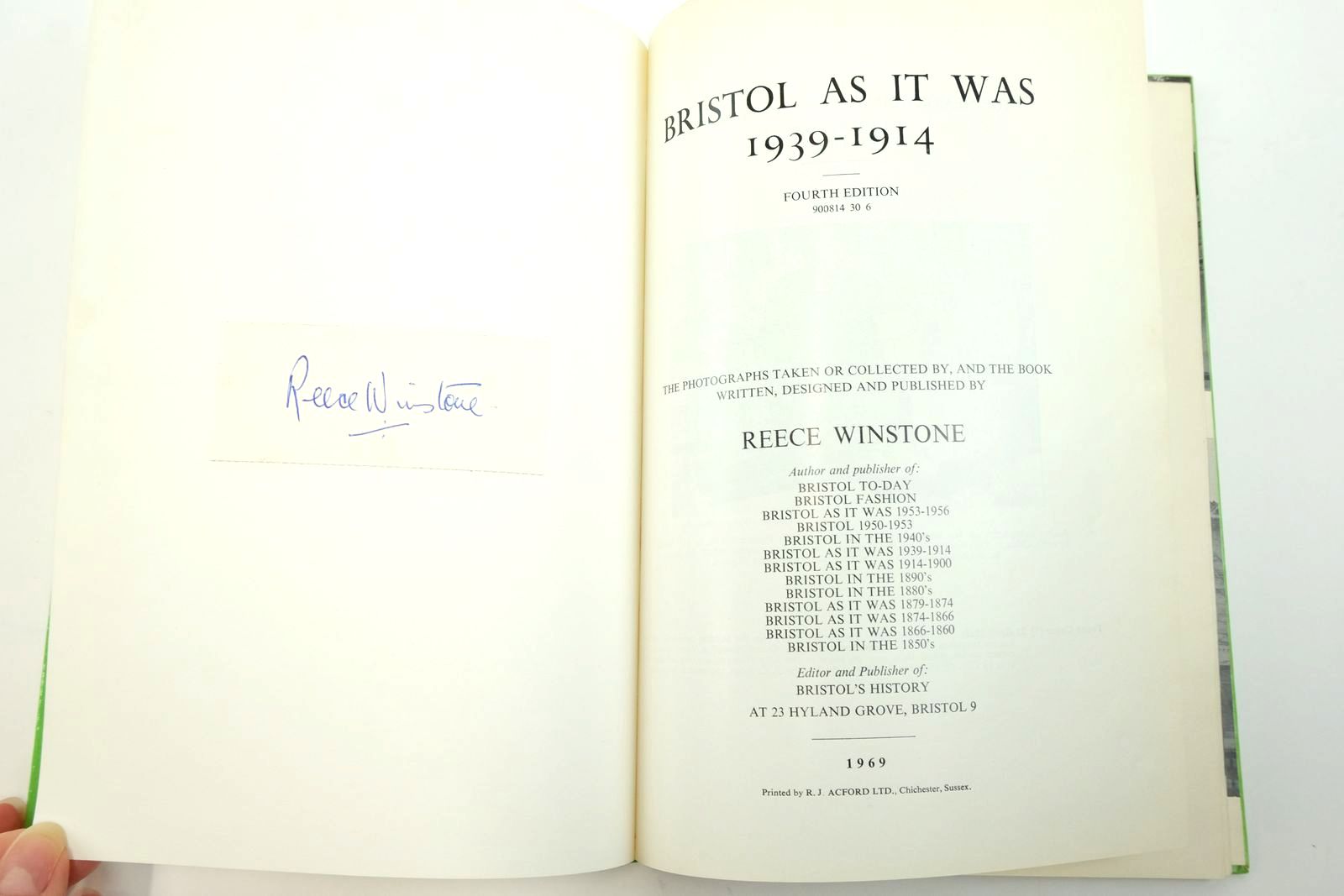 Photo of BRISTOL AS IT WAS 1939-1914 written by Winstone, Reece published by Reece Winstone (STOCK CODE: 2139012)  for sale by Stella & Rose's Books