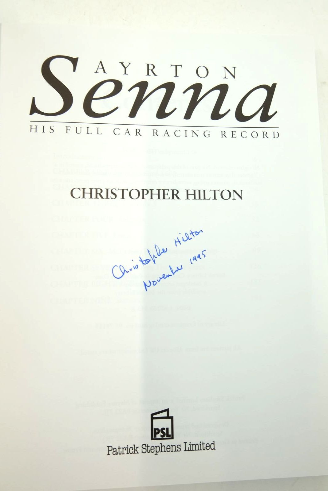 Photo of AYRTON SENNA: HIS FULL CAR RACING RECORD written by Hilton, Christopher published by Patrick Stephens Limited (STOCK CODE: 2139924)  for sale by Stella & Rose's Books