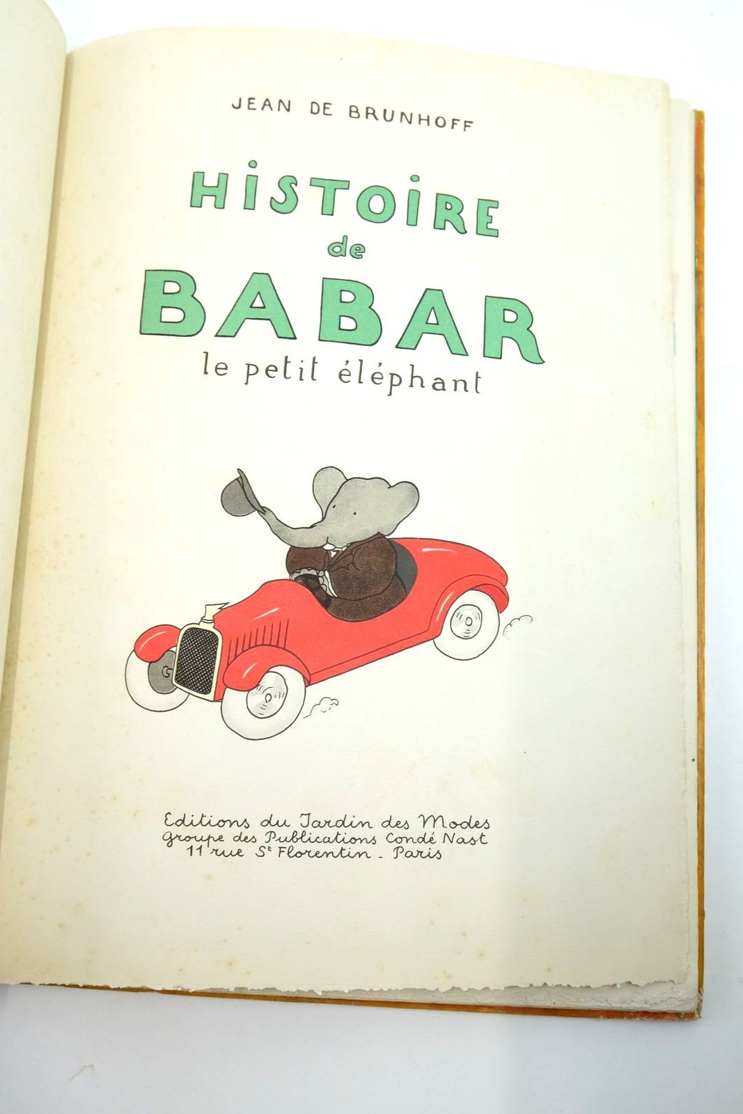 Photo of HISTOIRE DE BABAR LE PETIT ELEPHANT written by De Brunhoff, Jean illustrated by De Brunhoff, Jean published by Editions Du Jardin Des Modes (STOCK CODE: 2140385)  for sale by Stella & Rose's Books