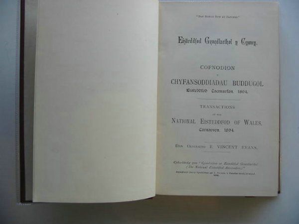 Photo of EISTEDDFOD TRANSACTIONS CARNARVON 1894 written by Evans, E. Vincent published by I. Foulkes (STOCK CODE: 559434)  for sale by Stella & Rose's Books