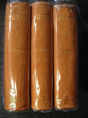 Photo of HUTTE DES INGENIEURS TASCHENBUCH published by Wilhelm Ernst &amp; Sohn (STOCK CODE: 562798)  for sale by Stella & Rose's Books