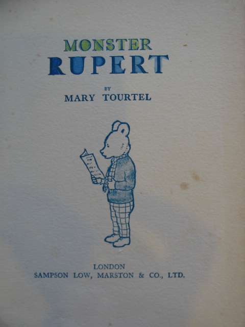 Photo of MONSTER RUPERT 1934 written by Tourtel, Mary illustrated by Tourtel, Mary published by Sampson Low, Marston & Co. Ltd. (STOCK CODE: 575808)  for sale by Stella & Rose's Books
