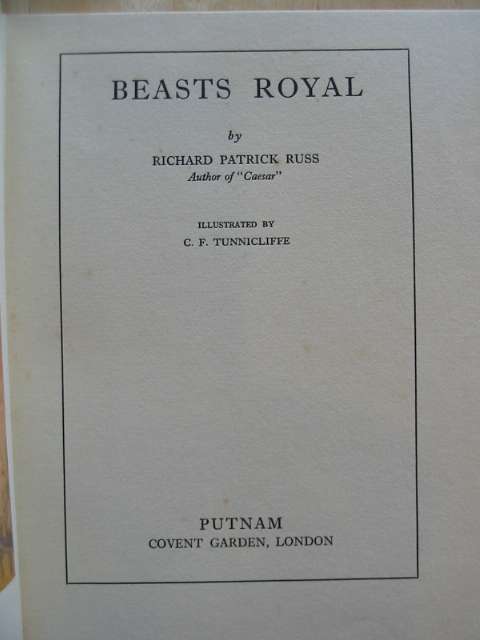 Photo of BEASTS ROYAL written by Russ, Richard Patrick
O'Brian, Patrick illustrated by Tunnicliffe, C.F. published by Putnam (STOCK CODE: 591740)  for sale by Stella & Rose's Books