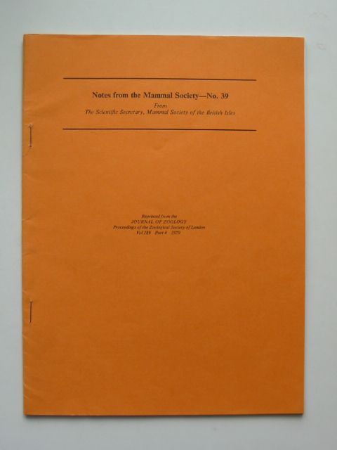 Photo of NOTES FROM THE MAMMAL SOCIETY No. 39 published by Zoological Society Of London (STOCK CODE: 596167)  for sale by Stella & Rose's Books