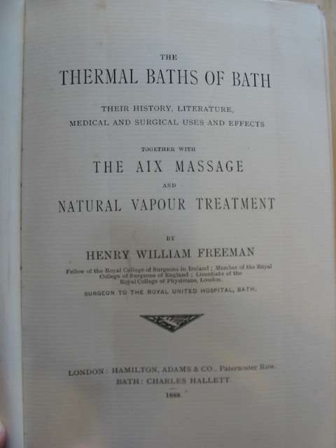 Photo of THE THERMAL BATHS OF BATH written by Freeman, Henry William published by Hamilton, Adams & Co. (STOCK CODE: 597549)  for sale by Stella & Rose's Books