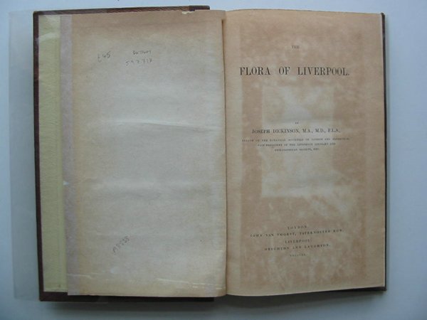 Photo of THE FLORA OF LIVERPOOL written by Dickinson, Joseph published by John Van Voorst (STOCK CODE: 597717)  for sale by Stella & Rose's Books