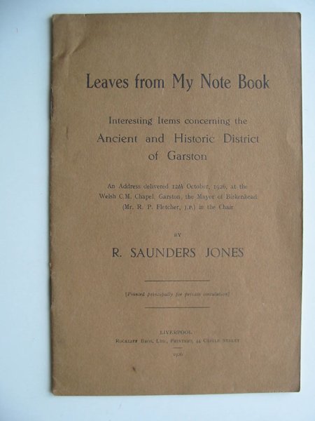 Photo of LEAVES FROM MY NOTE BOOK written by Jones, R. Saunders published by Rockliff (STOCK CODE: 597735)  for sale by Stella & Rose's Books