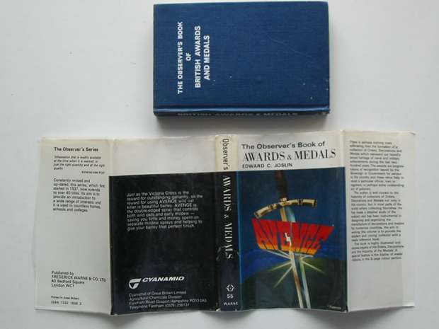 Photo of THE OBSERVER'S BOOK OF BRITISH AWARDS AND MEDALS (CYANAMID WRAPPER)- Stock Number: 599355