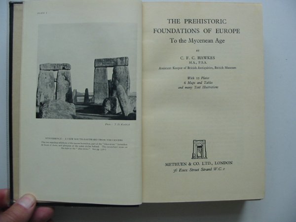 Photo of THE PREHISTORIC FOUNDATIONS OF EUROPE TO THE MYCENEAN AGE written by Hawkes, C.F.C. published by Methuen &amp; Co. Ltd. (STOCK CODE: 601638)  for sale by Stella & Rose's Books