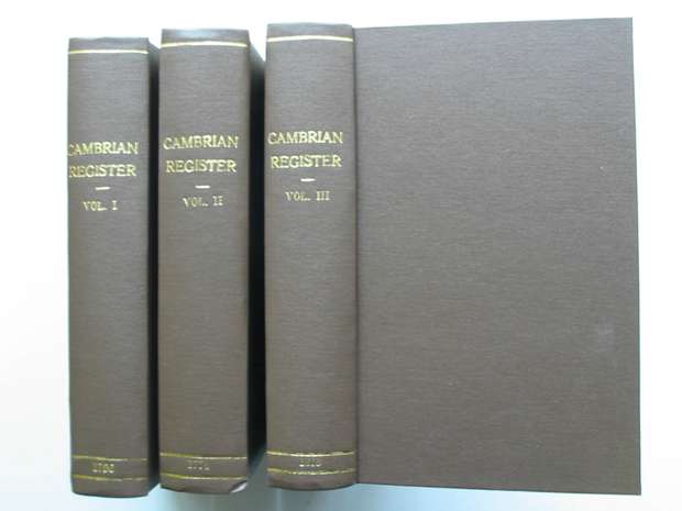 Photo of THE CAMBRIAN REGISTER FOR THE YEAR 1795 &AMP; 1796 &AMP; 1818(3 VOLUMES) published by E. And T. Williams (STOCK CODE: 627232)  for sale by Stella & Rose's Books