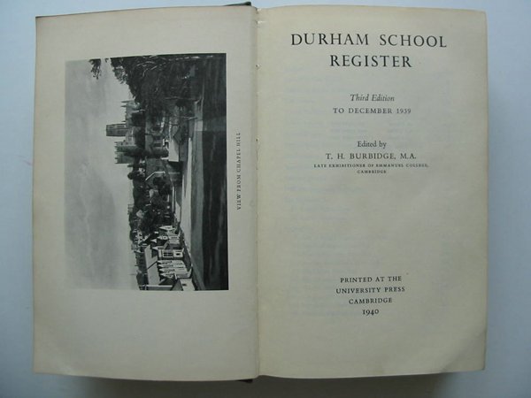 Photo of DURHAM SCHOOL REGISTER TO DECEMBER 1939 written by Burbidge, T.H. published by Cambridge University Press (STOCK CODE: 627670)  for sale by Stella & Rose's Books